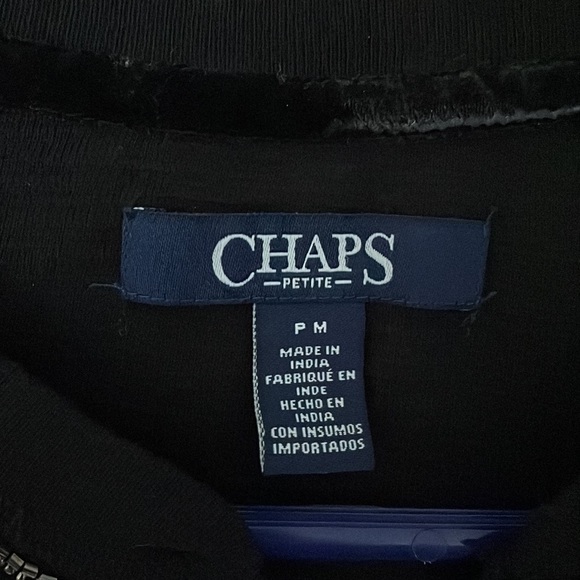 Chaps black long sleeve shirt NWT size petite medium - Picture 3 of 7